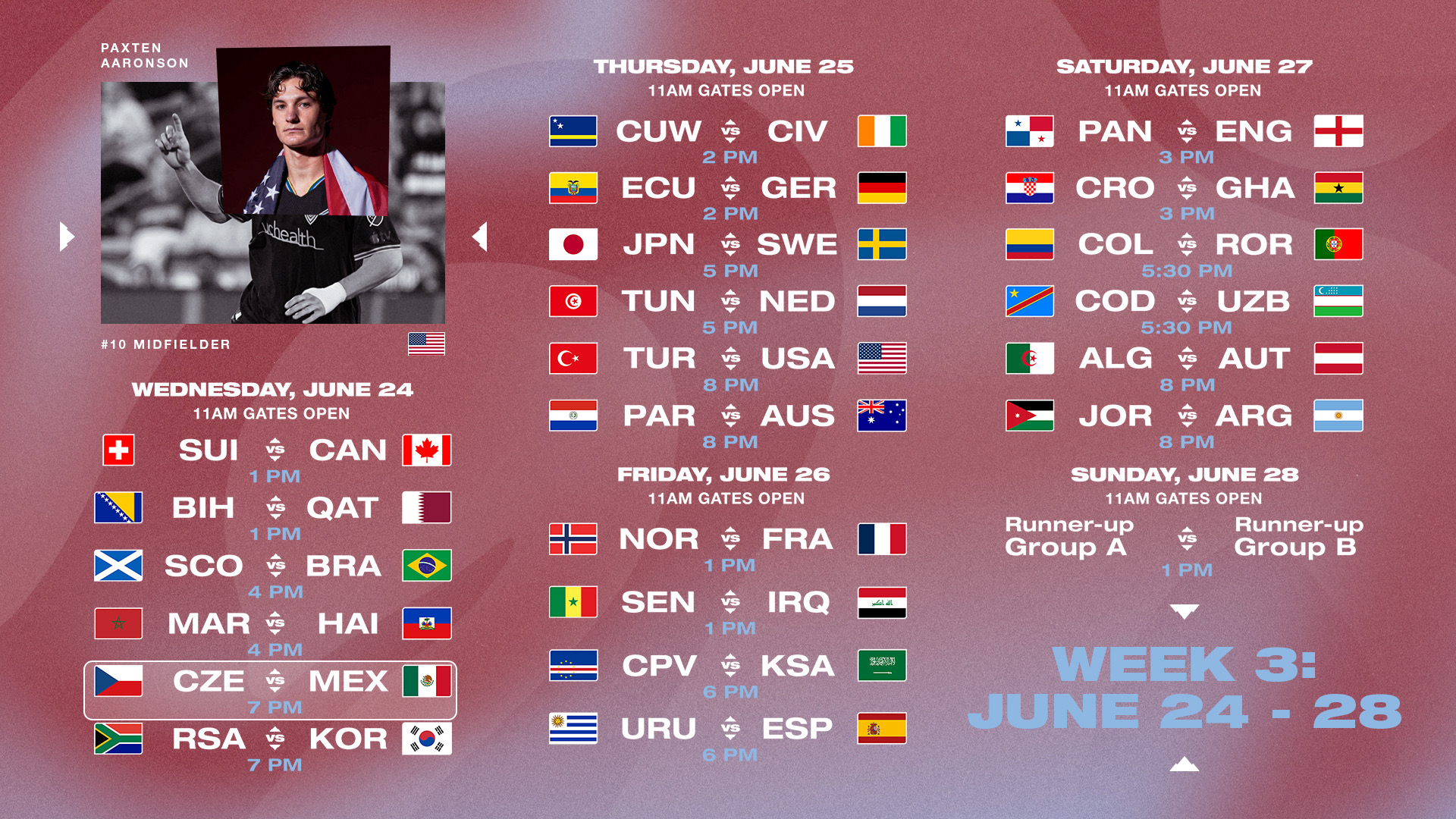 Week 3 Schedule