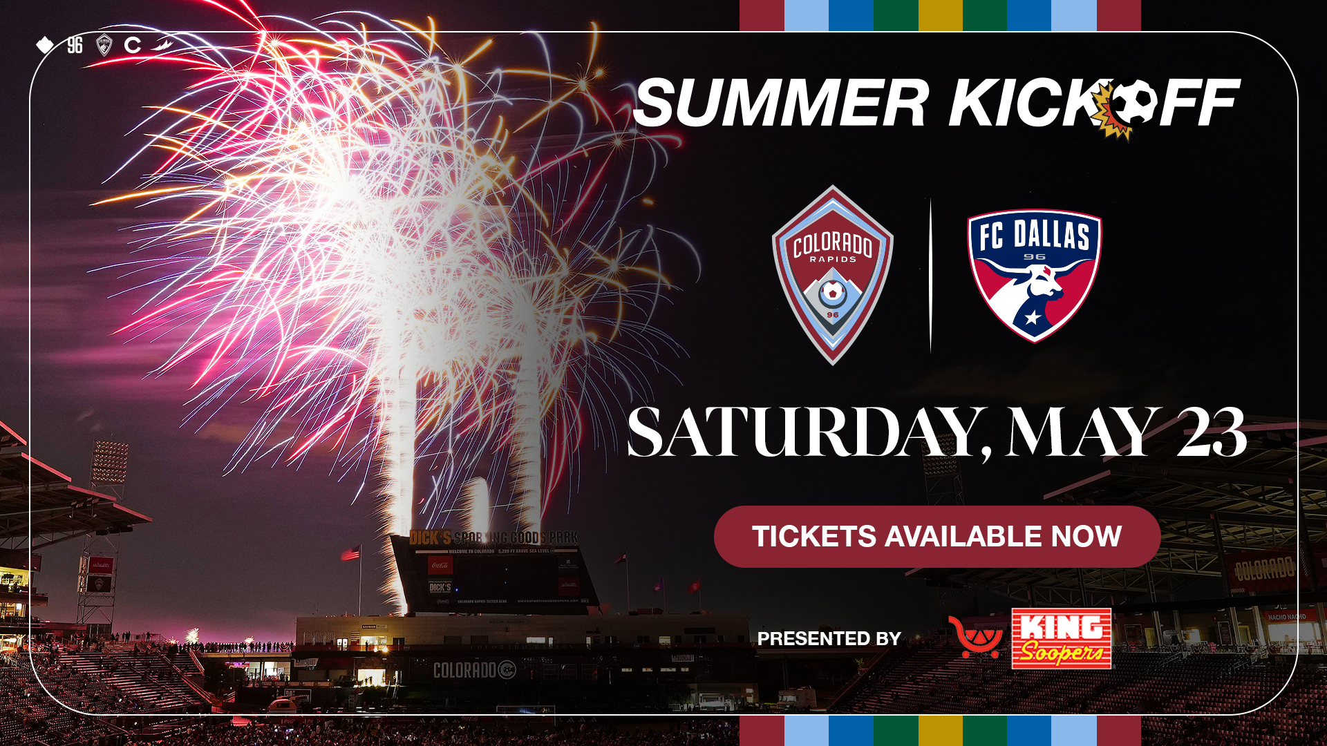 Summer Kickoff & Postmatch Fireworks on Saturday, May 23