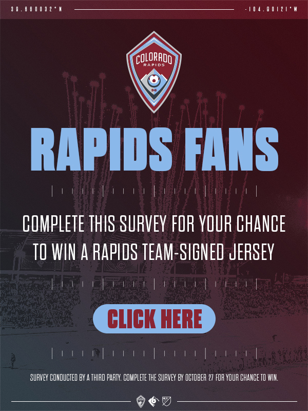 Rapids Fans Complete this survey for a chance to win a Rapids Team-Signed Jersey 