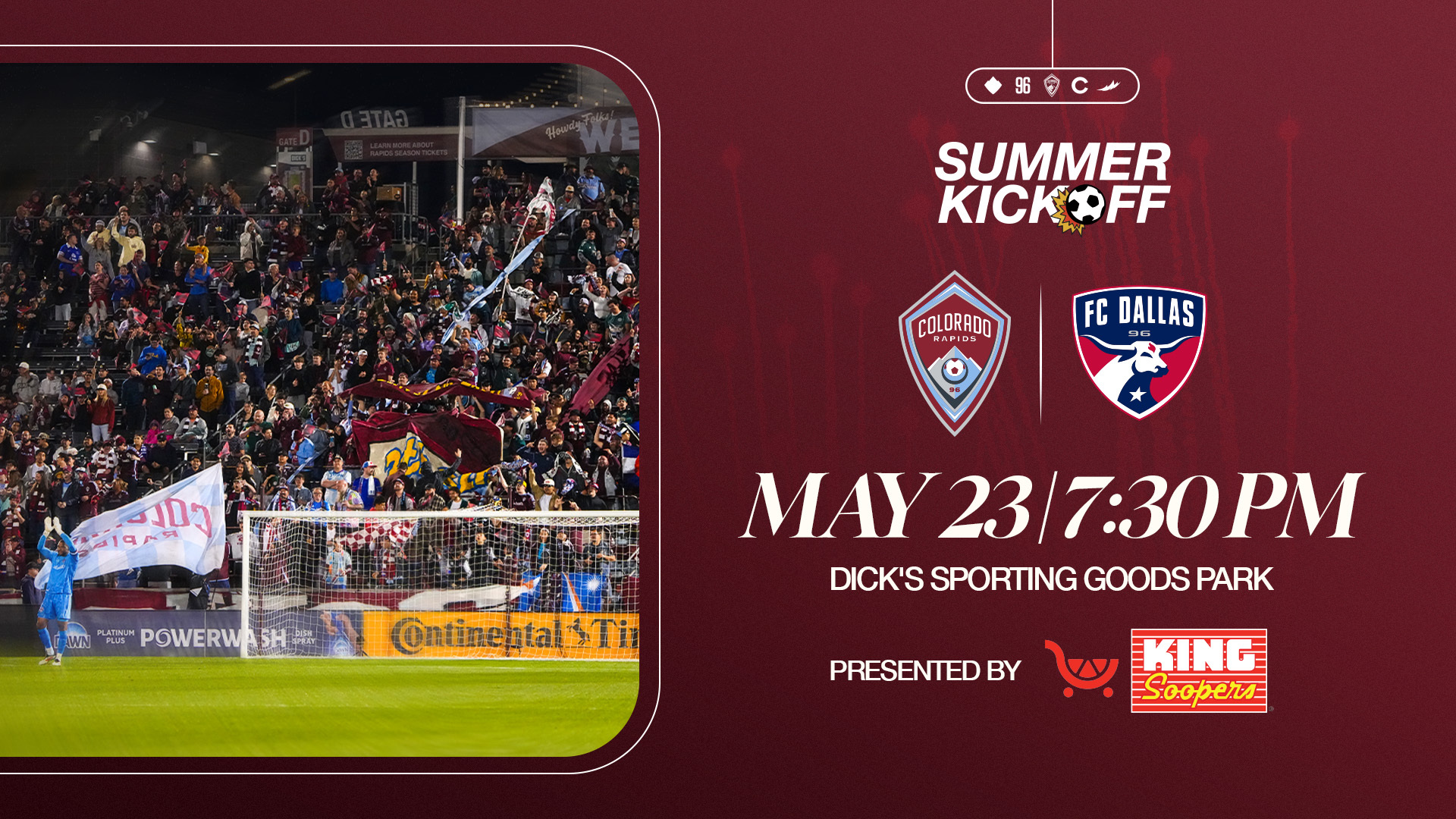 Summer Kickoff & Postmatch Fireworks on Saturday, May 23